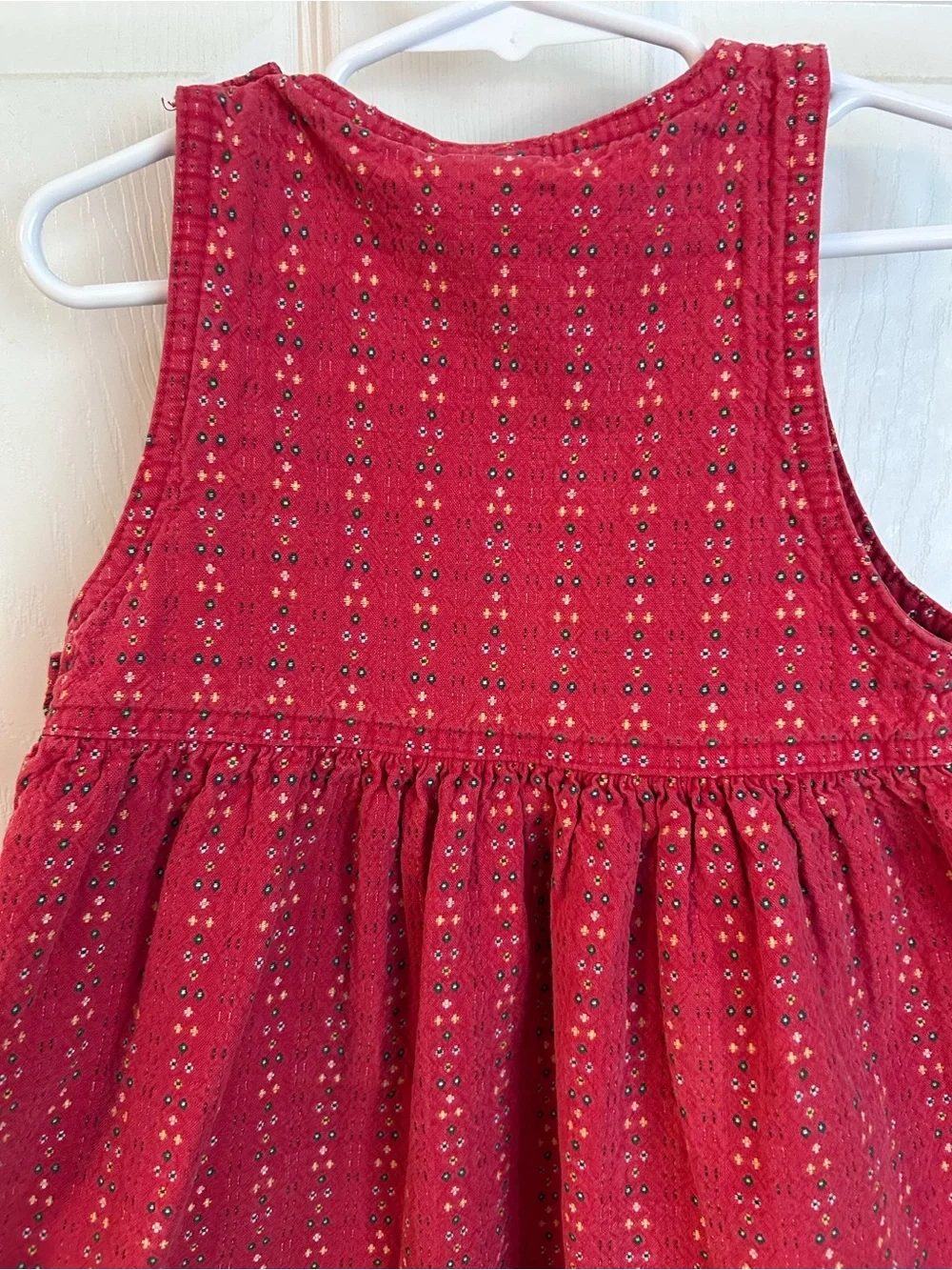 Oshkosh Vintage Made in USA Toddler Girls Jumper Dress Red 3T